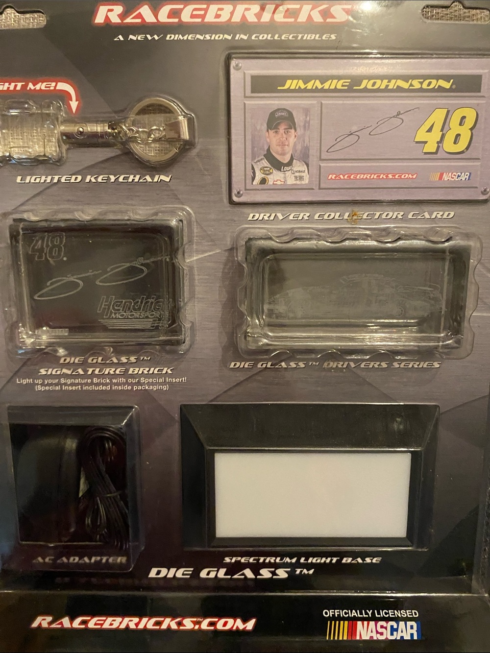 Racebricks NASCAR Jimmie Johnson Die Glass Light Base Set - Black / Gray